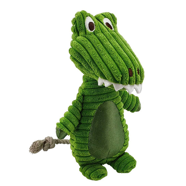 Krokodil aus Cordstoff mit Seil